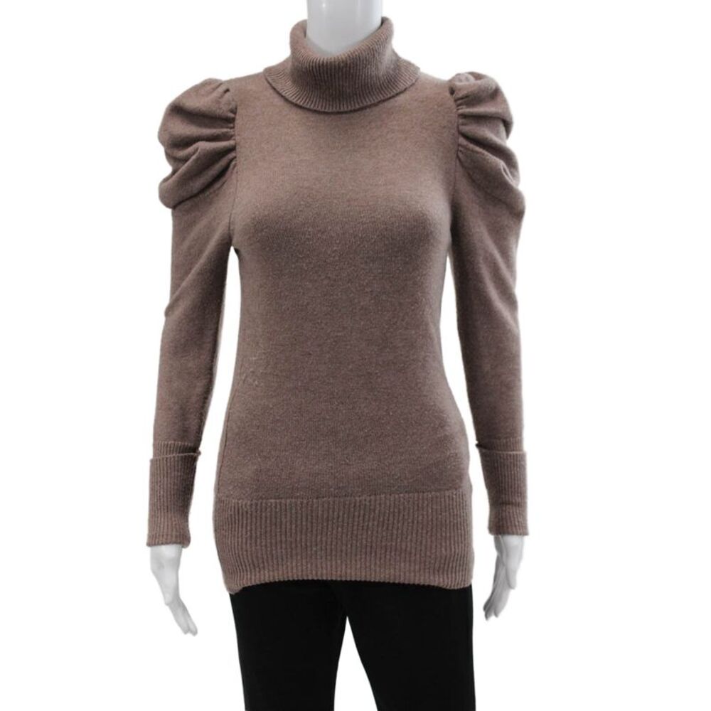 Tularosa Women Pullover Brown Viscose Turtleneck Long Sleeve Size XS
